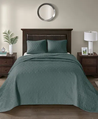 Madison Park Quebec 3-pc. Quilt Set, Full/queen In Balsam Green