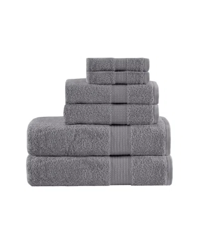 Madison Park Quick Dry 6-pc. Bath Towel Set Bedding In Charcoal