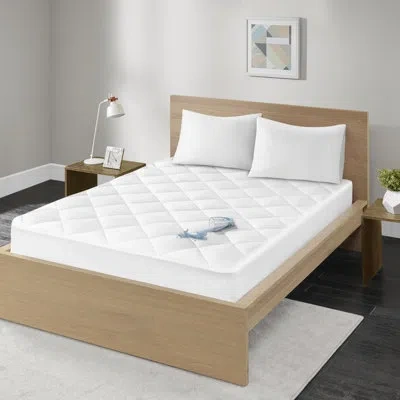Madison Park Quiet Nights 300 Thread Count Cotton Sateen Waterproof Mattress Pad In White