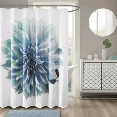 Madison Park Quinn Shower Curtain In Blue