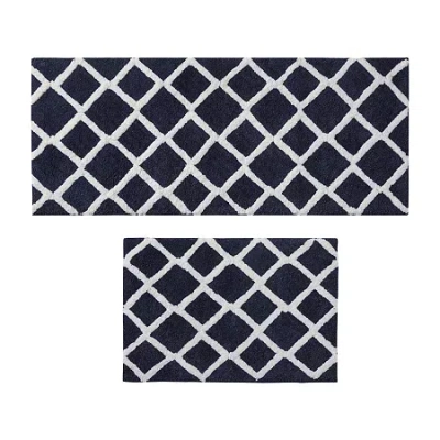 Madison Park Renu Reversible High Pile Tufted Bath Rug In Blue