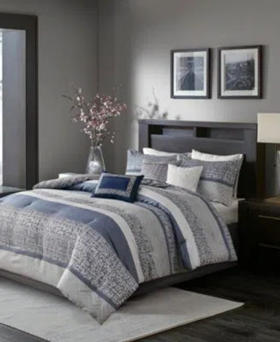 Madison Park Rhapsody Jacquard 7 Pc. Comforter Sets In Blue
