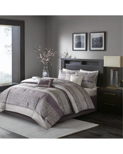 Madison Park Rhapsody Jacquard Comforter Set In Gray