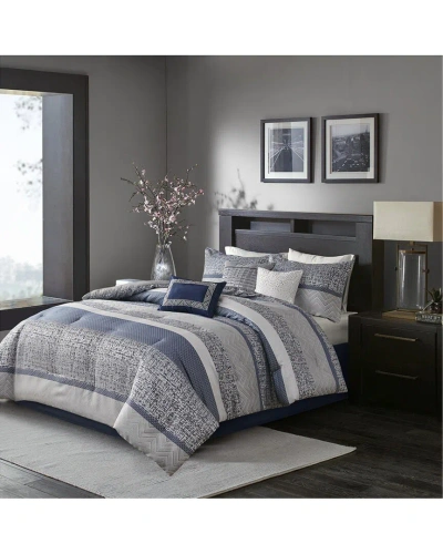 Madison Park Rhapsody Jacquard Comforter Set In Gray