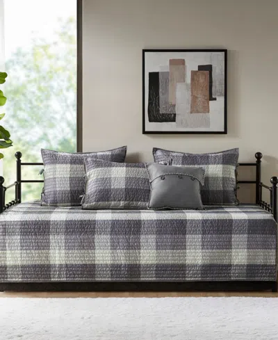 Madison Park Ridge Herringbone 6-pc. Quilt Set, Daybed In Grey