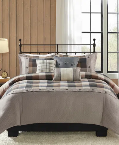 Madison Park Ridge Herringbone 6-pc. Duvet Cover Set, Full/queen In Neutral