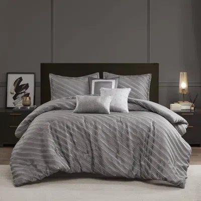 Madison Park Riva 7 Piece Comforter Set In Gray