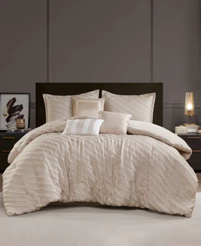 Madison Park Riva Jacquard 7-pc. Comforter Set, Queen In Beige