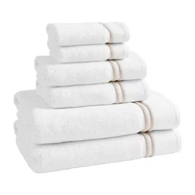 Madison Park Roan Border 6-pc. Quick Dry Bath Towel Set In White