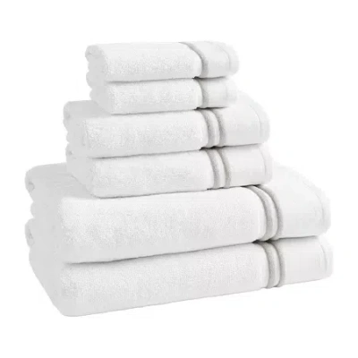 Madison Park Roan Border 6-pc. Quick Dry Bath Towel Set In White