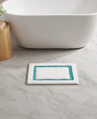 Madison Park Roan Border Tufted Bath Rug, 17" X 24" In Blue