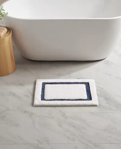 Madison Park Roan Border Tufted Bath Rug, 17" X 24" In White