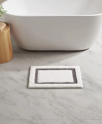Madison Park Roan Border Tufted Bath Rug, 17" X 24" In White