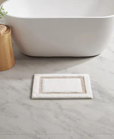 Madison Park Roan Border Tufted Bath Rug, 17" X 24" In Neutral