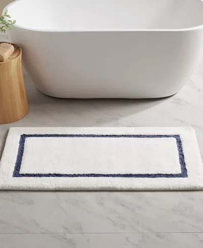 Madison Park Roan Border Tufted Bath Rug, 24" X 48" In Blue