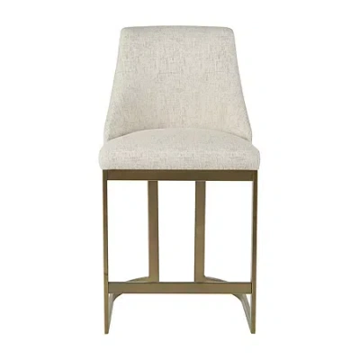 Madison Park Robertson 26"h Upholstered Counter Stool With Metal Base Counter Height Bar Stool In Multi