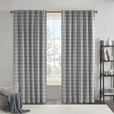 Madison Park Salford Rod Pocket Light-filtering Single Curtain Panel In Gray