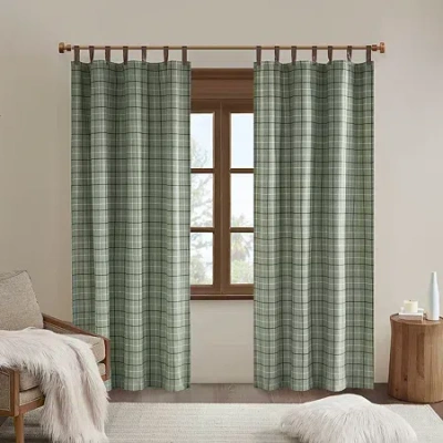 Madison Park Salford Tab Top Light-filtering Single Curtain Panel In Green