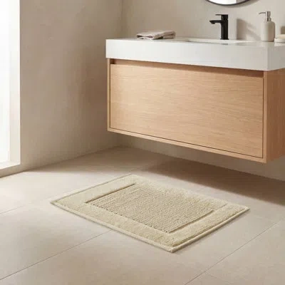 Madison Park Sanctuary Natural 100% Cotton Woven 17x24'' Bath Rug In Neutral