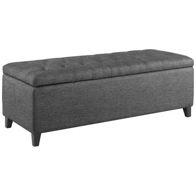 Madison Park Sasha 50 1/4" Wide Charcoal Fabric Tufted Storage Bench