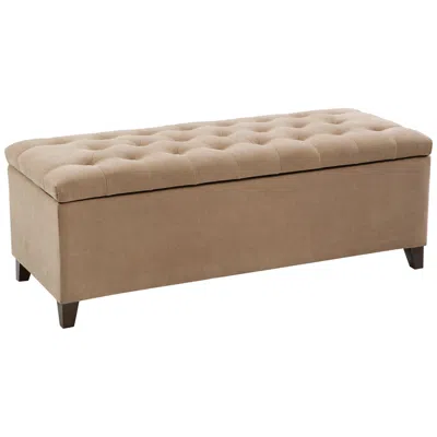 Madison Park Sasha 50 1/4" Wide Sand Tufted Soft Fabric Storage Bench In Multi