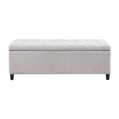 Madison Park Sasha Tufted Top Storage Bench In White