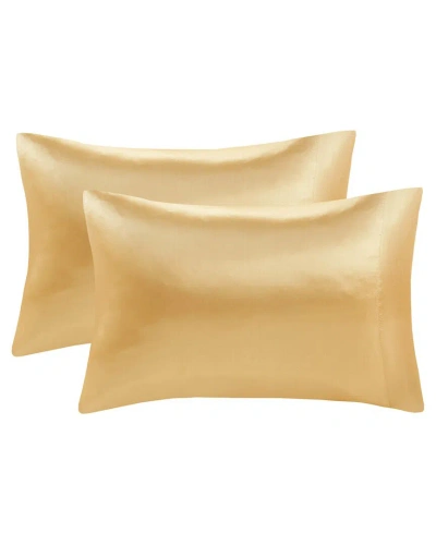 Madison Park Satin Luxury Pillowcase Set In Brown