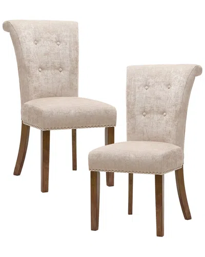 Madison Park Set Of 2 Colfax Dining Chair In White