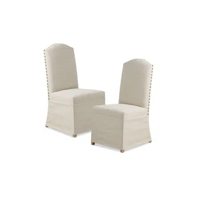 Madison Park Set Of 2 High Back Dining Chairs With Skirts In Neutral