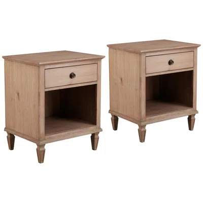 Madison Park Seymour 24" Wide Light Natural Wood 1-drawer Nightstands Set Of 2