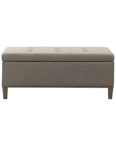 Madison Park Shandra Ii Tufted Top Soft Close Storage Bench In Grey