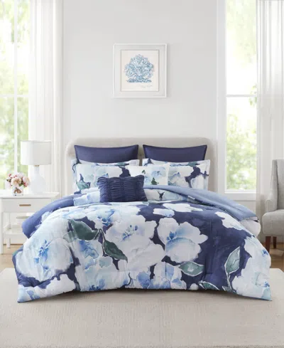 Madison Park Shanti Breathable Textured All-season 7-pc. Comforter Set, Queen In Blue