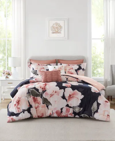 Madison Park Shanti Breathable Textured All-season 7-pc. Comforter Set, Queen In Pink