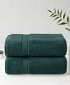 Madison Park Signature Luxury Cotton 2-pc. Bath Sheet, 34" X 68" In Dark Green