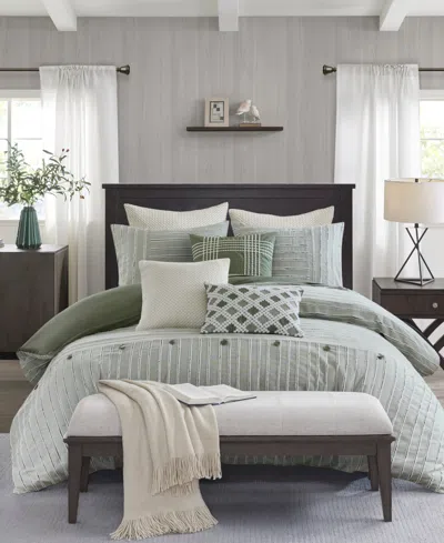 Madison Park Signature Essence Clipped Jacquard 10-pc. Comforter Set, King In Green