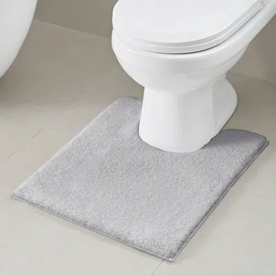 Madison Park Signature Marshmallow Quick Dry Bath Rug With Non-slip Backing In Silver