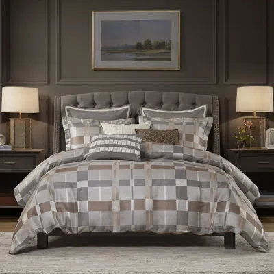 Madison Park Signature Prescott Jacquard Oversized Duvet Style Comforter Set In Taupe