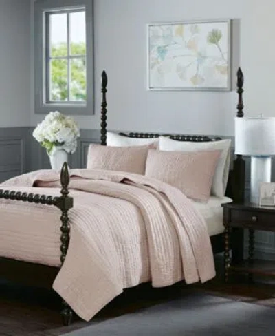 Madison Park Signature Serene Hand Quilted Coverlet Sets In Gray