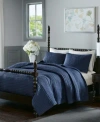 Madison Park Signature Signature Serene Hand Quilted 3-pc. Quilt Set, Full/queen In Blue