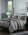 Madison Park Signature Signature Serene Hand Quilted 3-pc. Quilt Set, Full/queen In Gray