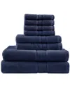 Madison Park Signature Solid 800gsm Cotton 8-pc. Bath Towel Set In Dark Navy