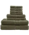 Madison Park Signature Solid 800gsm Cotton 8-pc. Bath Towel Set In Olive Green