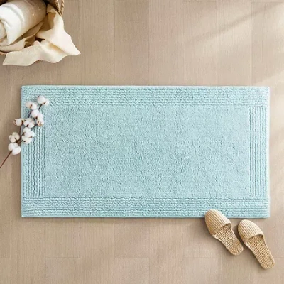 Madison Park Signature Splendor 100% Cotton Tufted 3000 Gsm Reversible Bath Rug In Blue