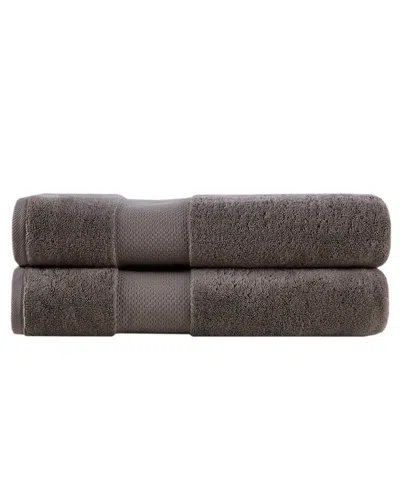 Madison Park Signature Turkish Cotton Bath Sheet Set, 35" X 70" In Charcoal