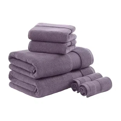 Madison Park Signature Turkish Oversized Cotton Solid 6-pc. Solid Bath Towel Set In Purple