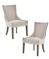 Madison Park Signature Ultra Traditional Fabric Upholstered Swoop Back Dining Side Chair, Set Of 2 In Cream
