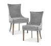 Madison Park Signature Ultra Traditional Fabric Upholstered Swoop Back Dining Side Chair, Set Of 2 In Dark Gray