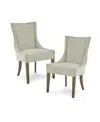 Madison Park Signature Ultra Traditional Fabric Upholstered Swoop Back Dining Side Chair, Set Of 2 In Light Green Multi