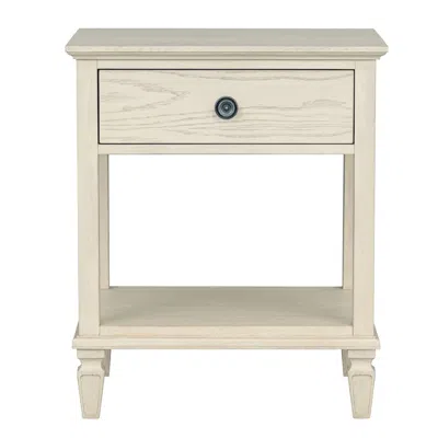 Madison Park Signature Victoria Bedside Table, Antique Cream Color In Neutral