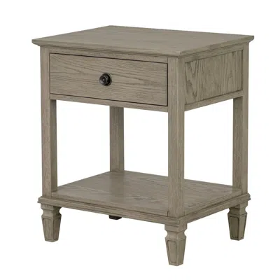 Madison Park Signature Victoria Bedside Table, Reclaimed Grey Color In Neutral